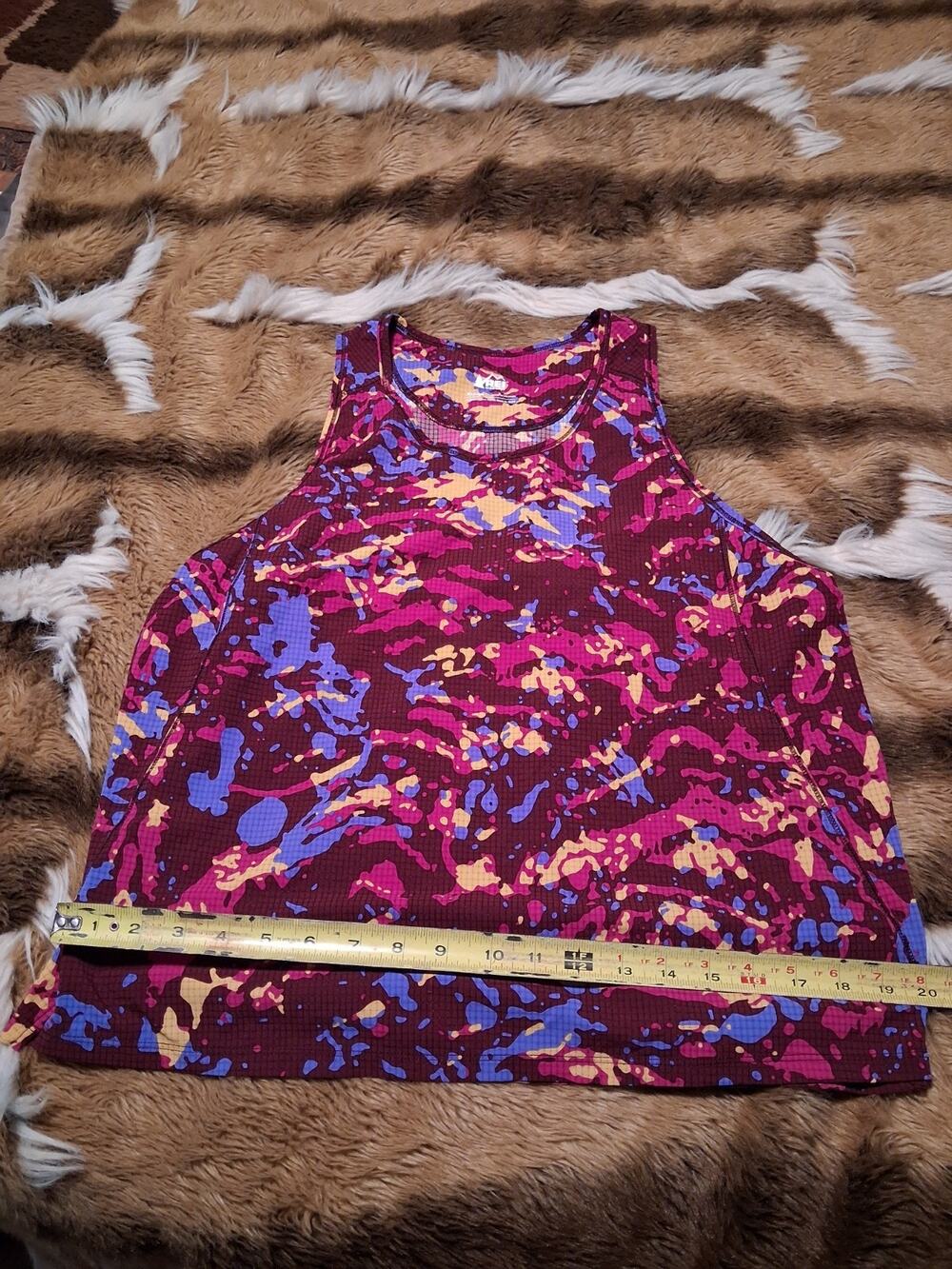 Womens REI Co-op Waffle-Grid Active Tank Top printed XL